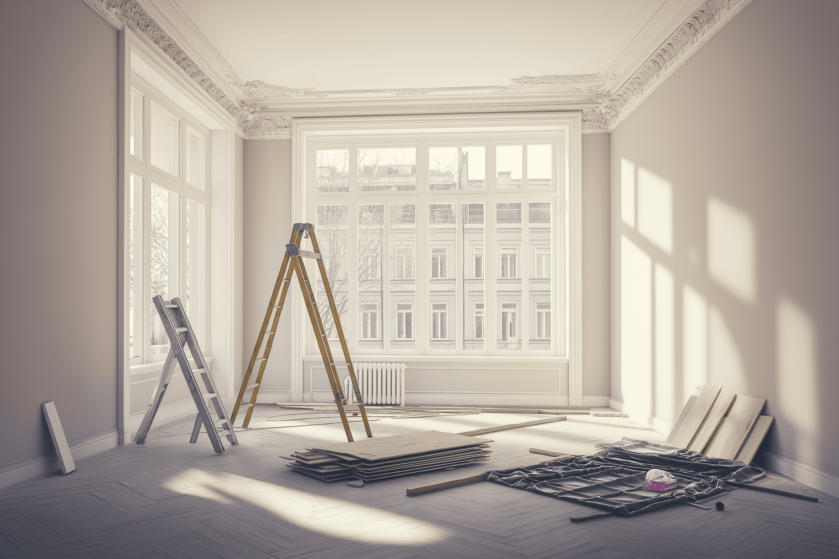 Renovation project — room with windows and natural light